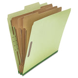 Universal UNV10291 8Section 3Divider Pressboard Classification Folders Letter, Green (10/Box)