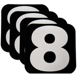 Spy Spot Mailbox Number Stickers White 3.5 x 3.5 (Number 8, Pack of 4) Reflective Mailbox Numbers for Outside, Vinyl, Waterproof