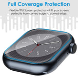 UniqueMe 8 Pack for Apple Watch Screen Protector 45mm, Apple Watch Series 9/8/7 Screen Protector [Upgrade Flexible Film] Anti-Sc
