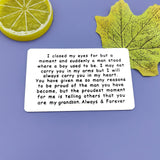 Jielahua Grandson Gifts from Grandma Grandpa Inspirational Gift for Grandson Engraved Wallet Insert Card Motivational Gifts Grad