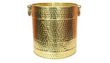 Tangerine Handcrafted Golden Brass Hammered Planter || Plant Container || Flower Pot With Lacquer Finish/Polish (Diameter 8)