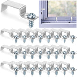 Zonon 24 Pcs Window Screen Clips with Screws Aluminum Retainer Clips to Hold The Screen in Window for Storm Panels and Door
