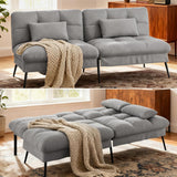 COMHOMA Convertible Sofa Bed,72Fabric Couch with Adjustable Backrest