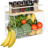 Magnetic Shelf for Fridge with Wood Lid, Fruit Potato and Onion Storage Bins, Pantry Organizers & Storage, Large Container Magne