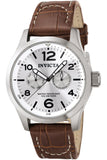 Invicta Mens 0765 IForce Silver Dial Brown Leather Watch