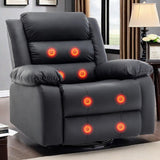 Recliner Chair, Wide Rocker Chair, Pet-Friendly Design, Large Rocking Chair with Massage and Heat,360Swivel Nursery Rocking Chai
