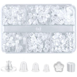 6 Styles Silicone Earring Backs, 600 Clear Soft Hypoallergenic Plastic Rubber Earring Backs Clutch Stoppers Kits for Fish Hook H