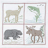 Jack Dempsey Needle Art Stamped White Quilt Blocks 18X18 6/PkgWilderness