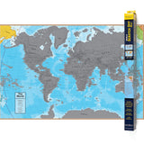 Waypoint Geographic Scratch Off Map of the World with Blue Ocean - (24 x 36) Reveals a Laminated Map with Current Up to Date Geo