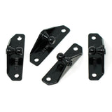 10mm Ball-Stud Mounting Brackets (Pack of 4) Low Profile - Gas Strut Lift Support Fittings (Black Powder-Coated over Zinc-platin