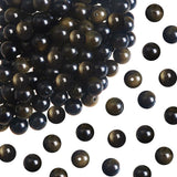TOAOB 100pcs Gold Black Stone Beads 8mm Gemstone Round Spacer Loose Stone Beads for Jewelry Making