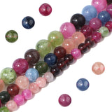 Filluck Natural Stone Beads 6mm Tourmaline Polished Round Smooth Gemstone Beads for Jewelry Making Adults 15 Inch(Tourmaline,6mm