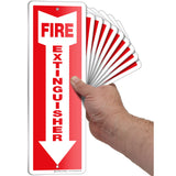 iSYFIX Fire Extinguisher Aluminum Signs - 10 Pack 4x12 Inch - Laminated for Ultimate UV and Fade Resistance, Indoor and Outdoor,