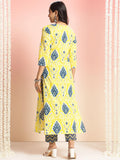 Gosriki Women'S Rayon Viscose Straight Printed Kurta With Pant (Bechari Yellow-Gs_L_Yellow_Large),Yellow,,B0DT78YC6P