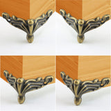 Hitefu 24PCS Antique Brass Alloy Jewelry Box Legs, Wood Case Decorative Legs Hardware, Chest Box Legs Feet Corner Protector Deco