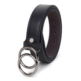 Sunshopping WomenS Formal Synthetic Double Ring Black Belt (Mes6Bl) (26, Black)