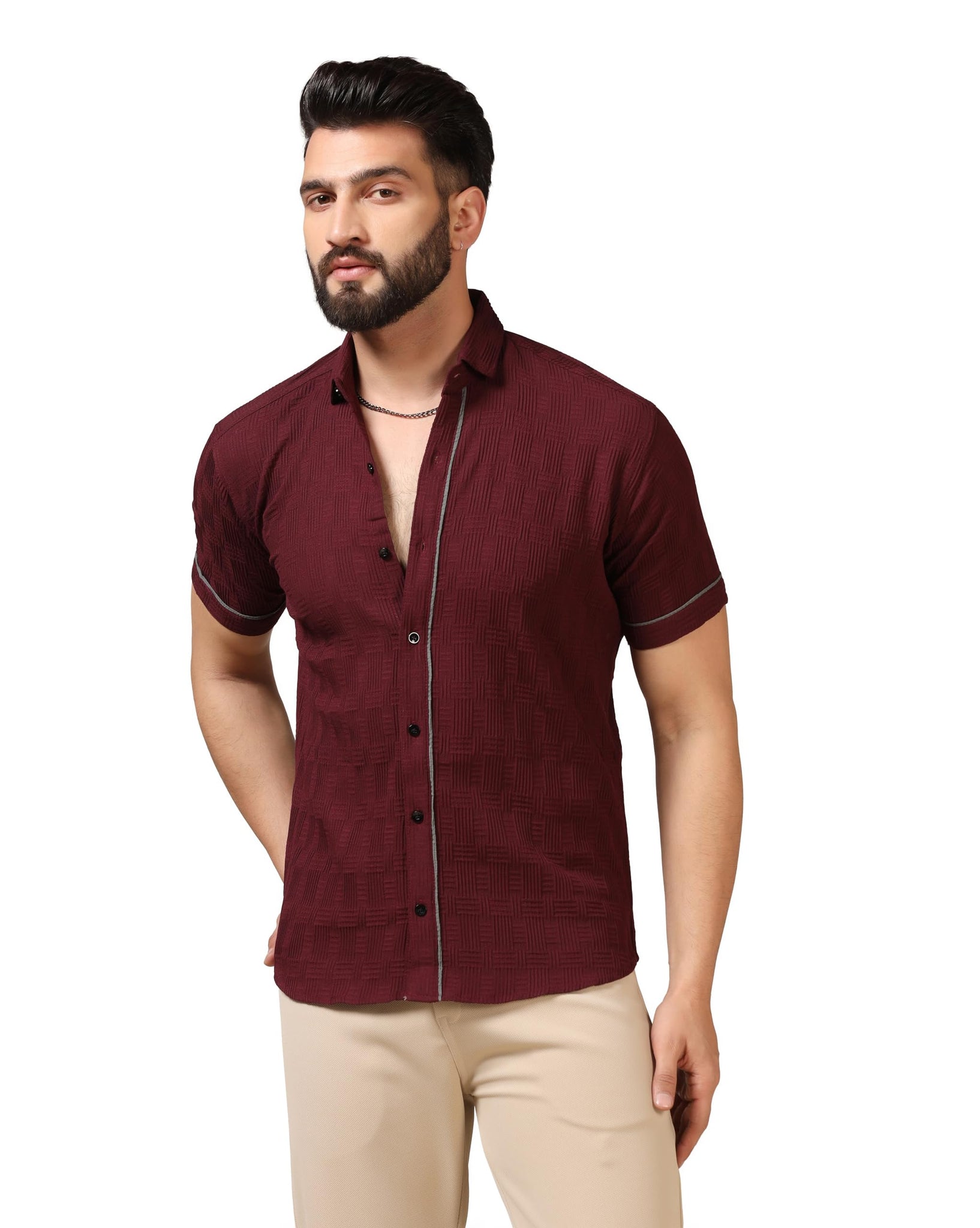 Toplot Men'S Regular Fit Casual Shirt (Chatai-Shirt-5174-Maroon-L),Maroon,,B0CYH1ZWMW