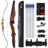 Sanlida Archery 60 Royal X8 One-Piece Bow Traditional Wooden Hunting Bow Handmade Hunting Bow and Arrows Kit for Adults & Tradit