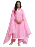 Libas Women'S Pure Cotton Kurta Set (400170O_Pink_Xxl)