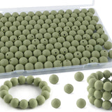 Kovict 145pcs Silicone Beads, 15mm Silicone Beads for Keychain Making, Pens Bracelet Necklace DIY Crafts(Matcha Green)