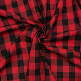 Red and Black Buffalo Fabric 2 Yard Bundle - for Halloween Witch Apron, Rockabilly Skirt, Alternative Christmas Tree Skirt & Tab