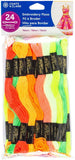 J & P Coats 24 Skeins Neon Embriodery Floss