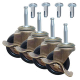 BAISASY 2.0 Inch Antique Caster Wheels, Furniture Wheels 5/16 Inch x 1-1/2 Inch (8 x 38mm) Stem Caster for Furniture Sofa Chair 