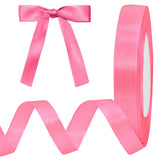 Luomorgo 1/2 Inch Satin Ribbon, 25 Yards Hot Pink Satin Ribbon, Fabric Ribbon for Gift Wrapping, Flower Bouquet, DIY Craft, Sewi