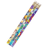 Musgrave Pencil MUS1495D-12 Galaxy Galore Motivational Fun Pencils - 12 Dazon