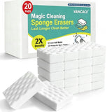Magic Sponges Cleaning Eraser 20 Pack 2X Compressed Melamine Sponge, Heavy Duty Stain Remover for Kitchen Bathroom Sneaker Car