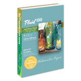 Fluid 100 Watercolor Paper Block, 4 x 6 inches, 15 Sheets, 140 lb (300 GSM) 100% Cotton Hot Press Pad for Artist Painting and We