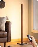 EDISHINE Mid Century Modern Floor Lamp with Remote, Dimmable Wood LED Corner Lamp, Minimalist Standing Mood Lighting for Living 
