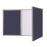 Ghent Visuall PC Blue Bulletin Board, NonMagnetic Whiteboard Inside, Made in The USA