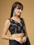 Oomph! Readymade Blouse For Women, Brocade, Sleeveless, V-Neck, Rbbl665