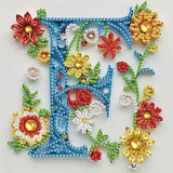 MVVMTOP Diamond Painting Kit, 5D DIY Letter F, Special Shape Crystal Artificial Diamond Art Partial Mosaic Handicraft for Beginn