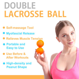 MURLIEN Peanut Massage Ball, Double Lacrosse Ball for Myofascial Release, Trigger Point Therapy, Muscle Relief, Acupoint Massage