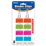 BAZIC Medium 1 1/4 (32mm) Assorted Color Binder Clip (8/Pack) (264)