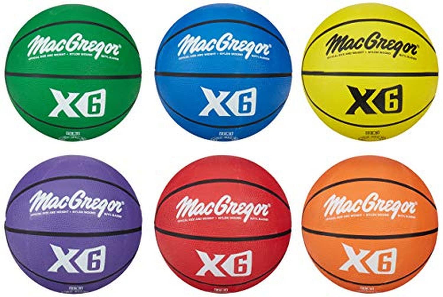 Macgregor Multicolor Basketballs (Set Of 6) , Official Size (29.5'')