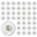 Saysurey 40 Pcs E26 Medium Base Ceiling Lamp Holder Keyless Light Sockets White Bulb Socket Incandescent Fluorescent CFL Lamp Ho
