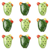 Ipotkitt 10 pcs 2 Colors Handmade Porcelain Cactus Beads Desert Plant Tropical Spacer Bead for DIY Crafts Jewelry Making Bracele