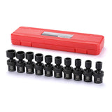 MIXPOWER 10-piece 3/8 Drive Shallow Universal Impact Socket Set, Metric,10-19mm, Swivel Socket with Flexible Wobble, CR-MO