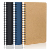 EUSOAR Spiral Notebook, 3 Packs A4 11inch x 81/2inch Large Journal, 120Pages/ 60Sheets College Ruled Paper for Note Taking, Sketchboo