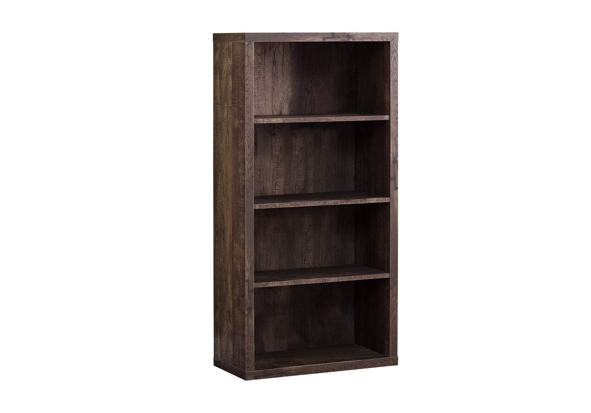Monarch Specialties Bookcase - Sturdy Etagere With 3 Adjustable Book Shelves - 48  H (Brown)