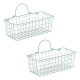 Asst Aqua Wire Wall Basket Set/2