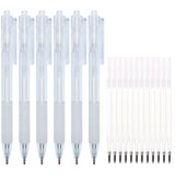 Ball Point 6 pcs Quick Dry Glue Pens with 12 Refills, Apply Glue Like Writing, Easy Use Precise Control, Fine Tip Pens for Craft