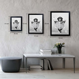 Funny Monkey Framed Wall Art in Bathtub,Black and White Canvas Monkey Wall Art Prints Farmhouse Bathroom Decor,Humor Animals Bat