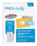 Presaply File Folder Laser Label, 0.66 x 3.43 Inches, White, Box of 1500 (30632)