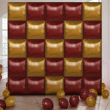 Charnoel 25 Pcs Wizard Party Magical Halloween Decor Square Double Sided Foil Balloons Backdrop 19'' Burgundy Gold Foil Balloons