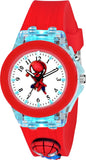 Papio Red Color Silicone Band Cute Cartoon Design Multi-Function 7 Color Light Analog Wrist Watch For Kids, Children, Boys, And 
