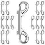 ERKOON 15 Pack Heavy Duty Snap Hooks Double Sided Clips for Hanging Horse Tack Sling Feed Buckets Dog Leash Collar Key Chain Zin